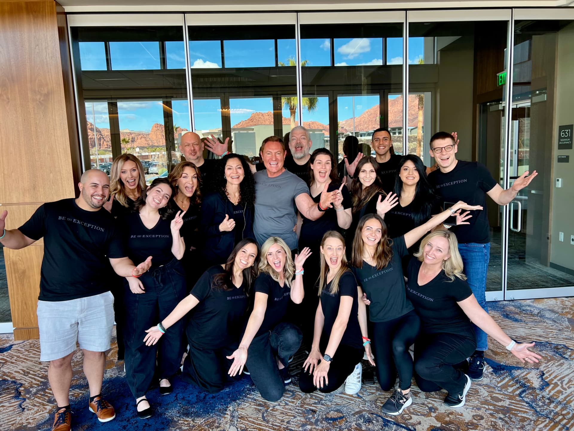 Alison Ray with a cross-functional team at a company gathering